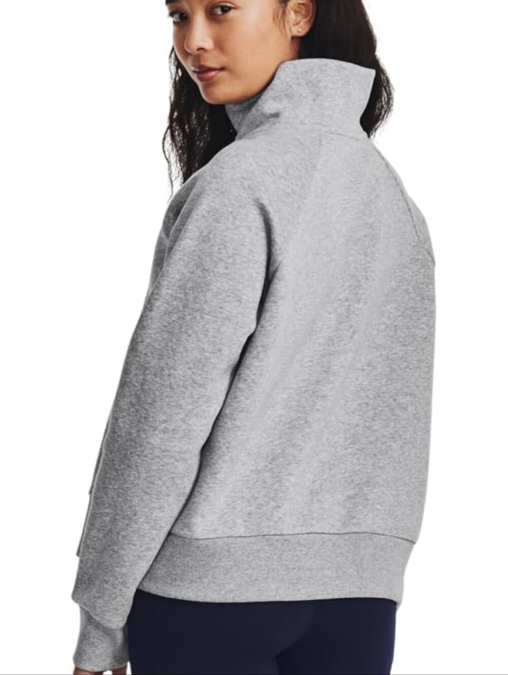 Under Armour Women's Rival Fleece Half Zip Top Gray Light Heather Sz M EUC $55 - Picture 2 of 16